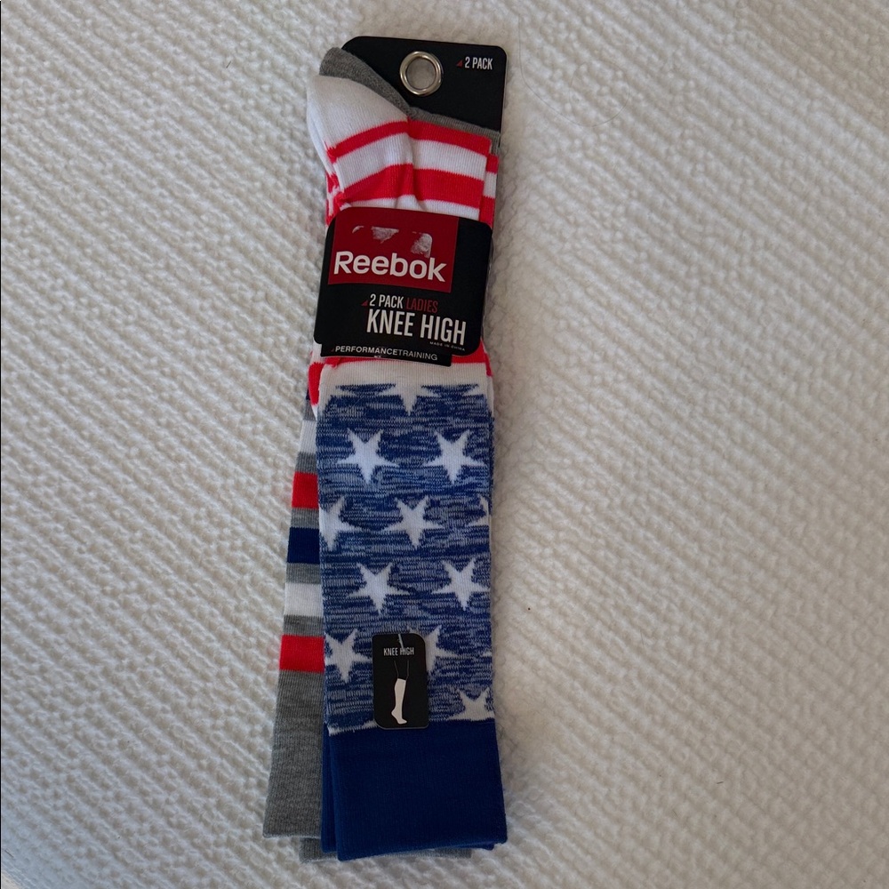 Reebok Red, White, Blue Knee High Socks NWT